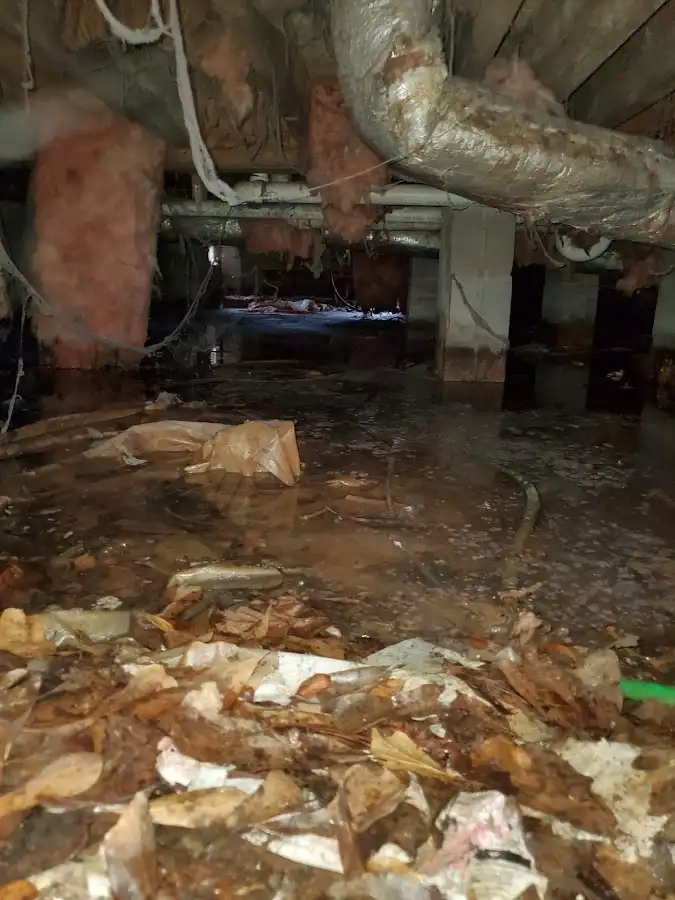 Crawl space flood assessment for Commercial Water Damage Restoration in San Gabriel