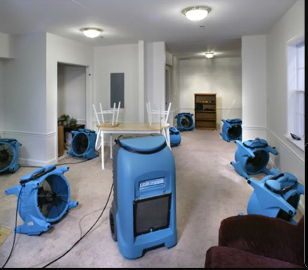 Air movers and dehumidifier setup for Water Extraction & Removal in San Gabriel