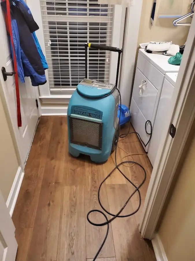 Commercial dehumidifier deployed for Flood Damage Cleanup in San Gabriel