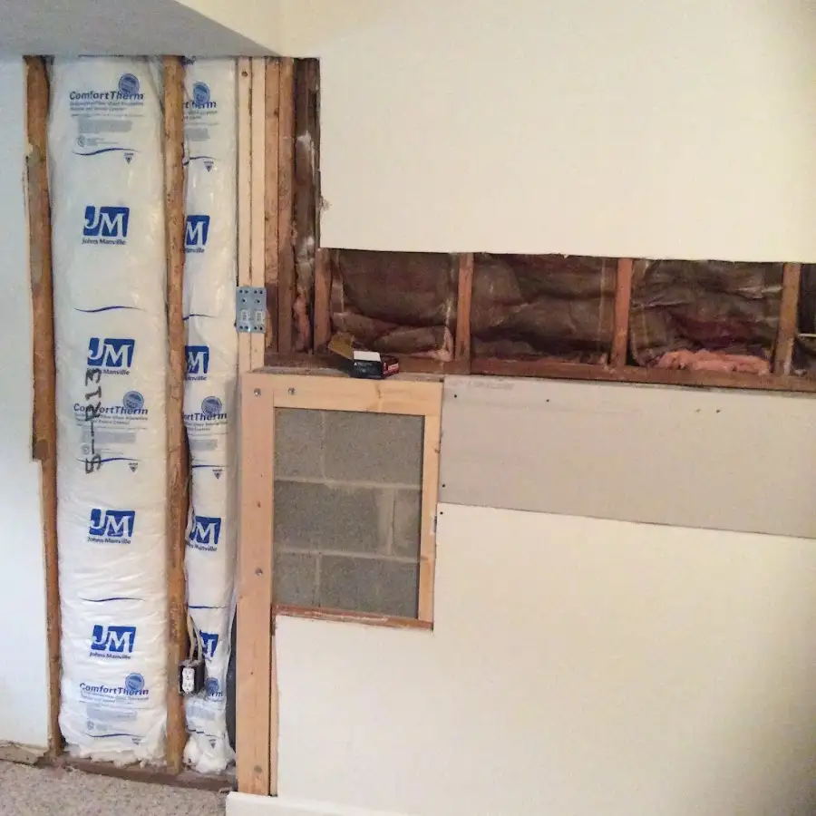 Wall insulation replacement during Basement Flood Cleanup in San Gabriel